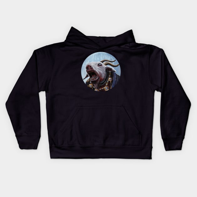 Awesome Heavy Metal Devil Demon Screaming Dead Goat Kids Hoodie by WE4R